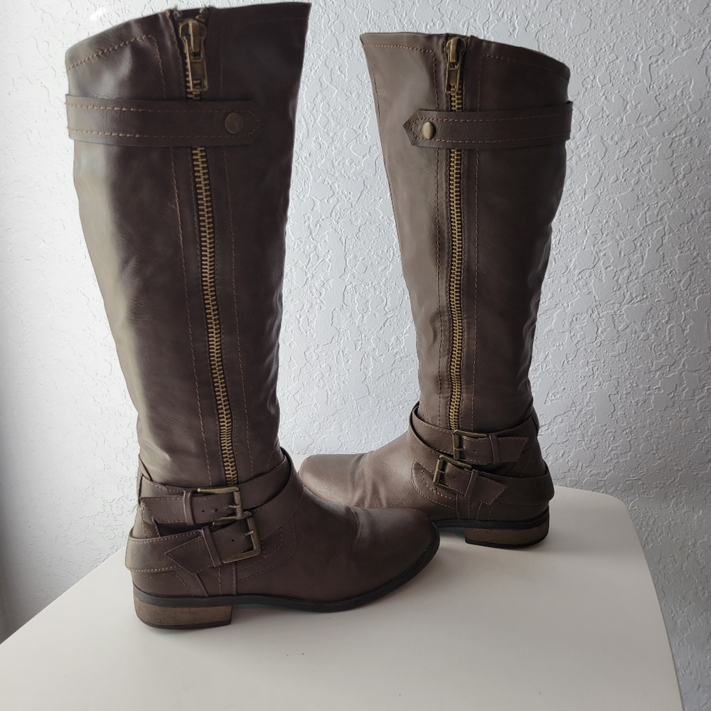 Rampage Women's Hansel Zipper and Buckle Knee- High Riding Boots SIZE 7 - Picture 10 of 14